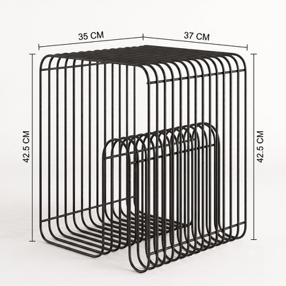 Μοντέρνο Κομοδίνο Μεταλλικό Μαύρο 37x35x42,5 εκ 835PUQ6454