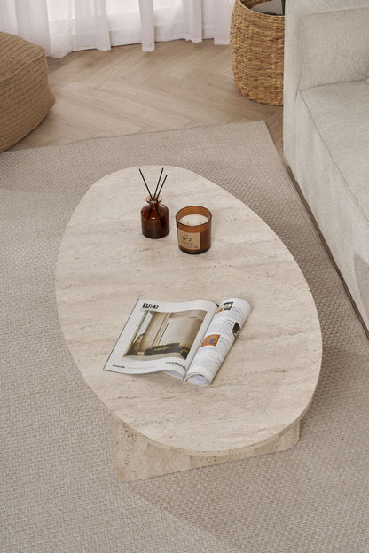 Τραπεζάκι Σαλονιού Travertine 120 x 65 x 40 εκ GR838NRD1101