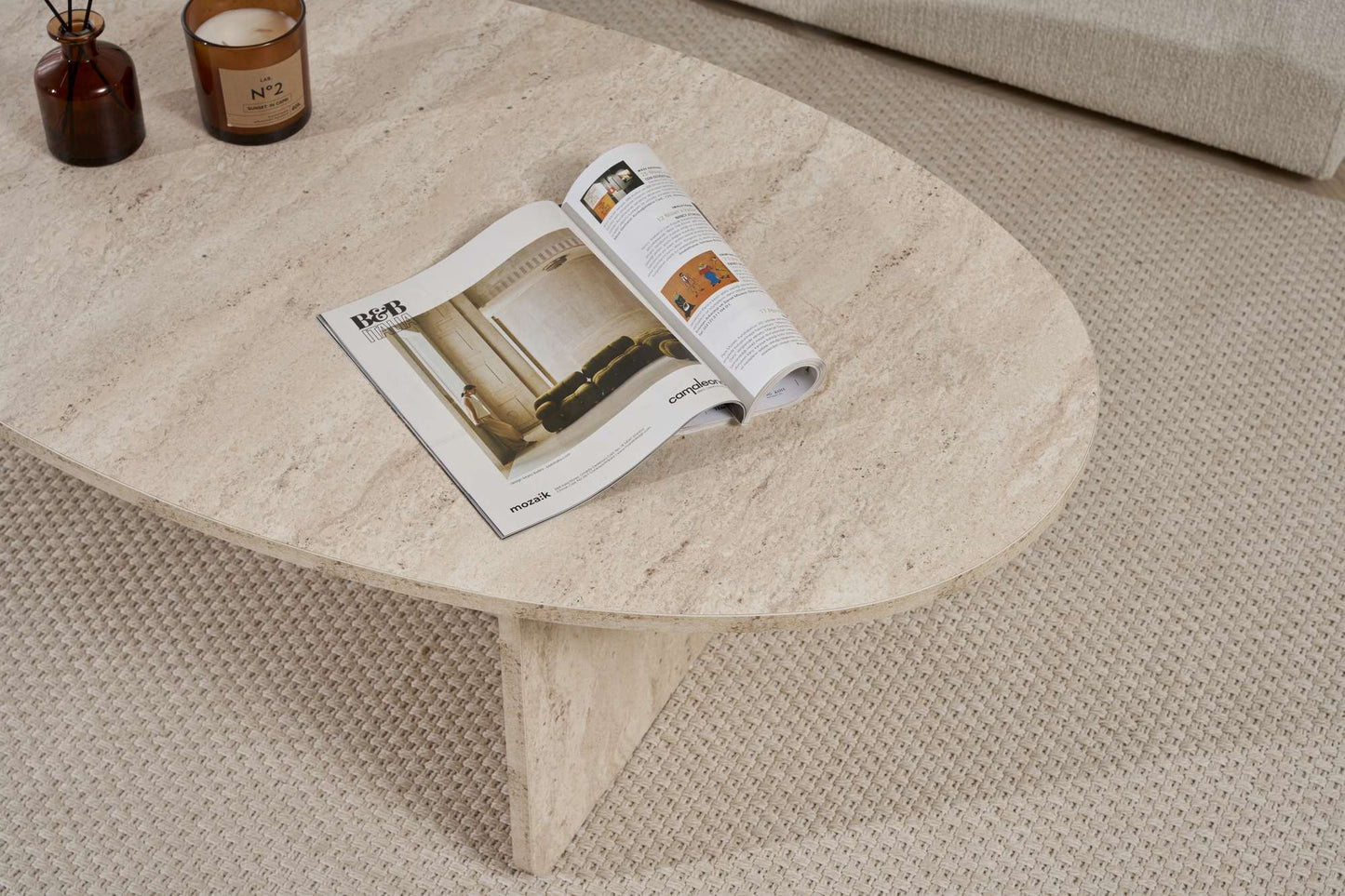 Τραπεζάκι Σαλονιού Travertine 120 x 65 x 40 εκ GR838NRD1101