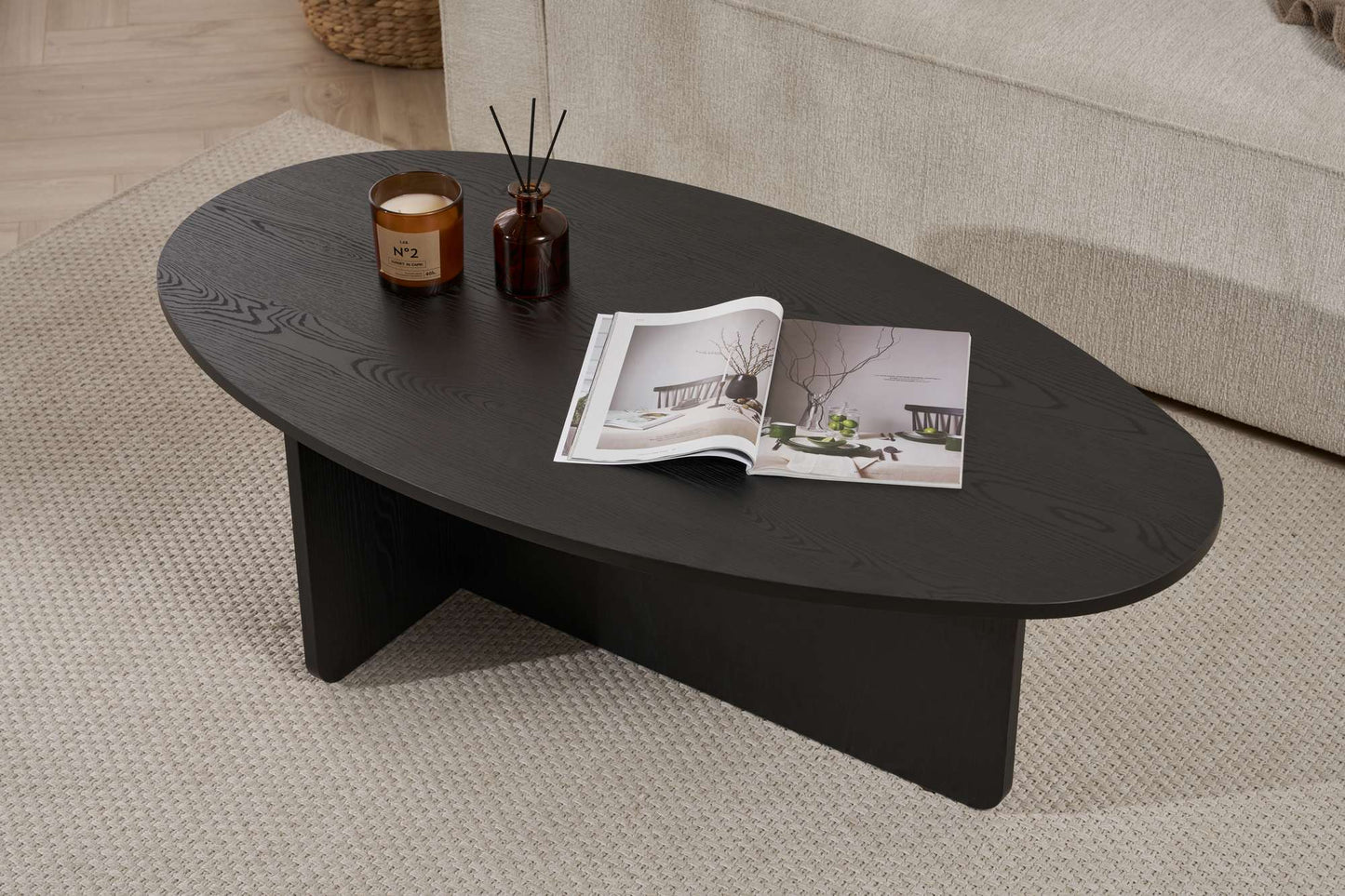 Τραπεζάκι Σαλονιού Wood Μαύρο 120 x 65 x 40 εκ GR838NRD1105
