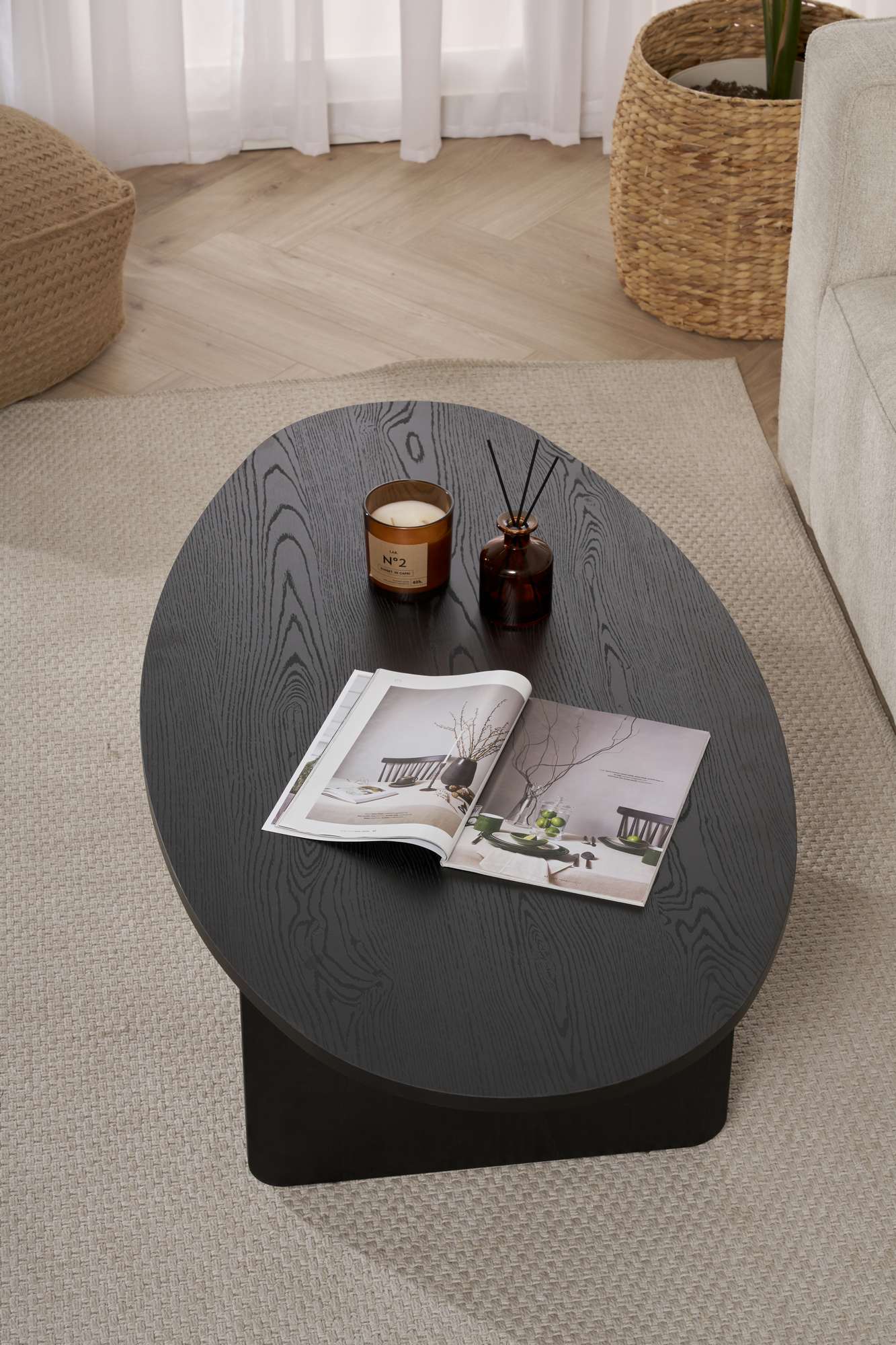 Τραπεζάκι Σαλονιού Wood Μαύρο 120 x 65 x 40 εκ GR838NRD1105