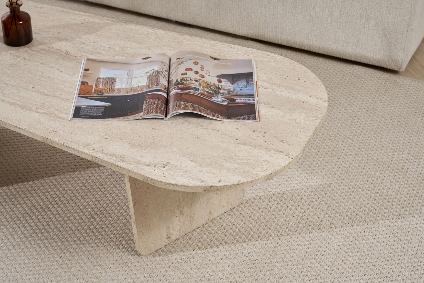 Τραπεζάκι Σαλονιού Travertine 130 x 65 x 40 εκ GR838NRD1106