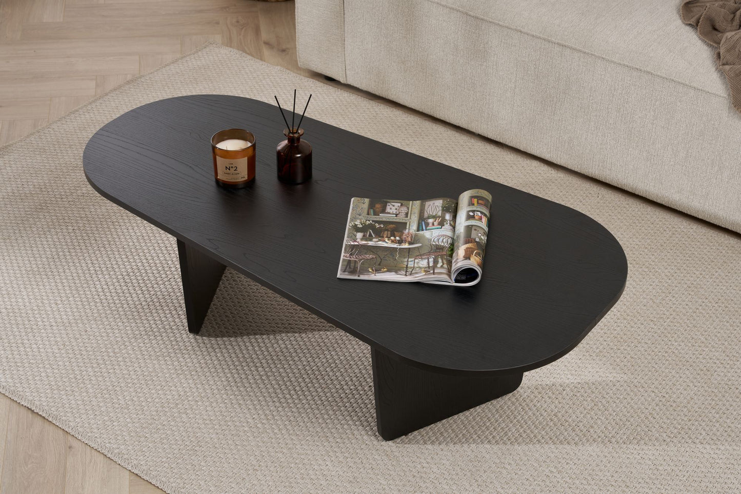 Τραπεζάκι Σαλονιού Wood Μαύρο 130 x 65 x 40 εκ GR838NRD1110