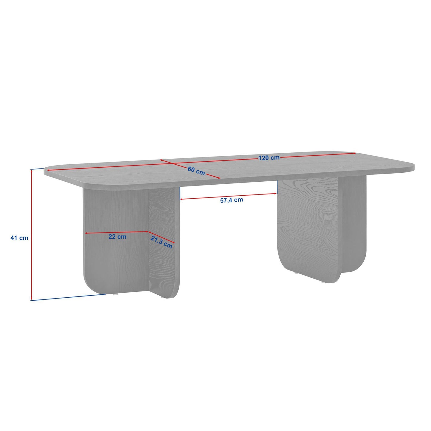 Τραπεζάκι Σαλονιού Venezia Καρυδί 120 x 60 x 41 εκ GR838NRD1117