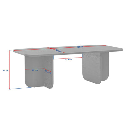 Τραπεζάκι Σαλονιού Venezia Καρυδί 120 x 60 x 41 εκ GR838NRD1117