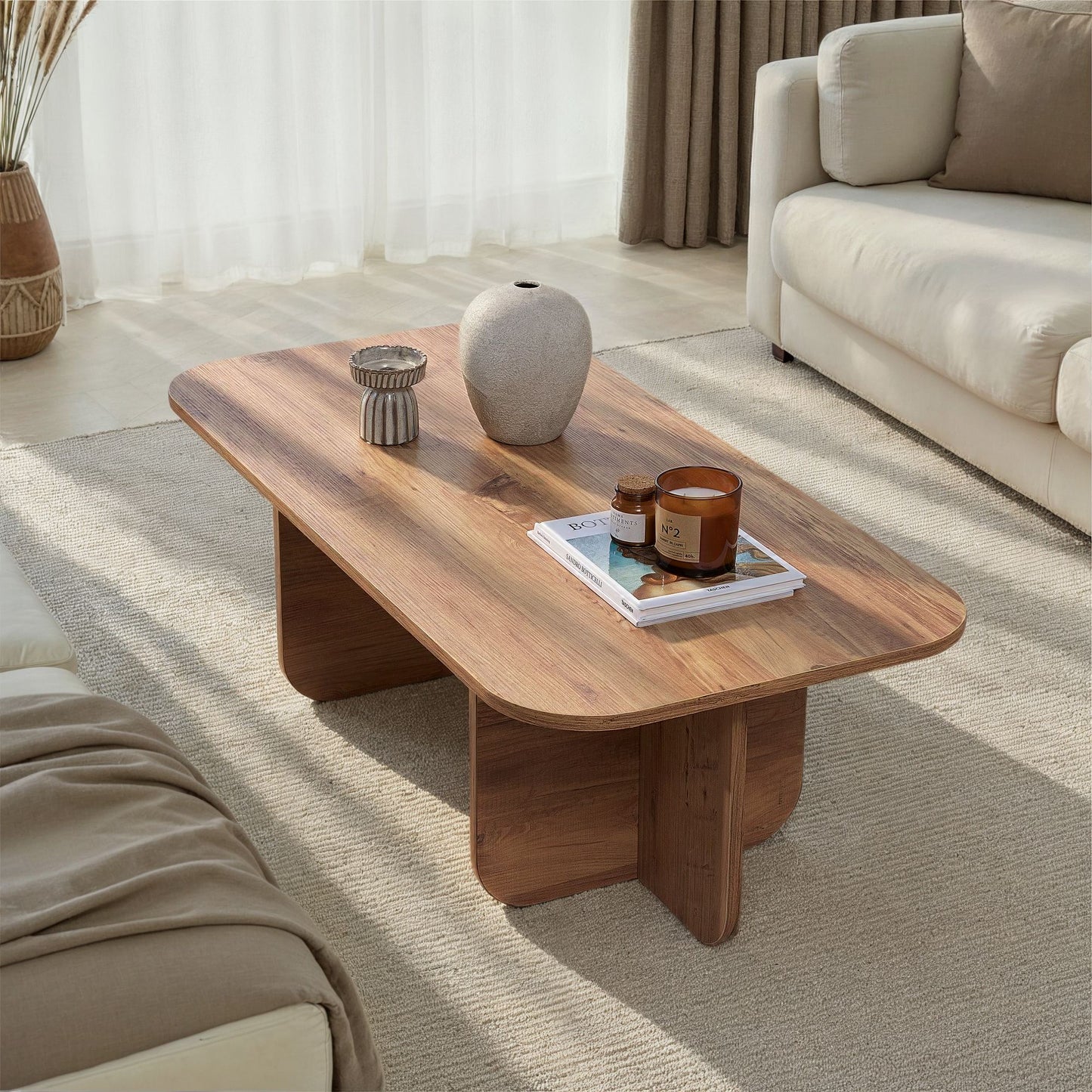 Κεντρικό Τραπεζάκι Σαλονιού Καθιστικού σε απόχρωση Πεύκο 120x60εκ 838NRD1120