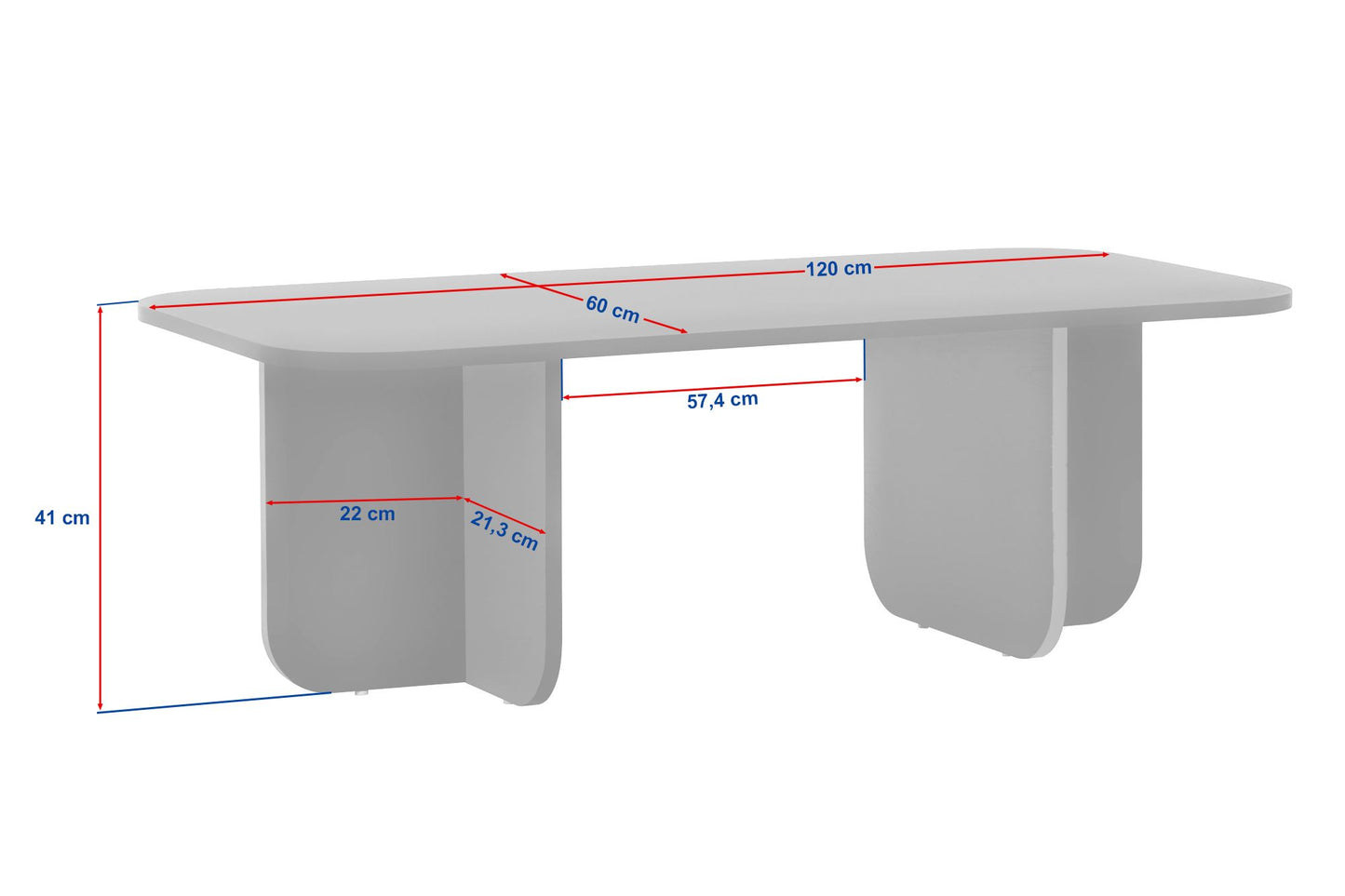 Τραπεζάκι Σαλονιού Τραπέζι Καθιστικού 120x40x60 εκ σε 5 Χρωματισμούς 838NRD1120