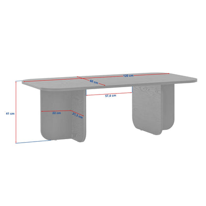 Τραπεζάκι Σαλονιού Wood Μαύρο 120 x 60 x 41 εκ GR838NRD1122