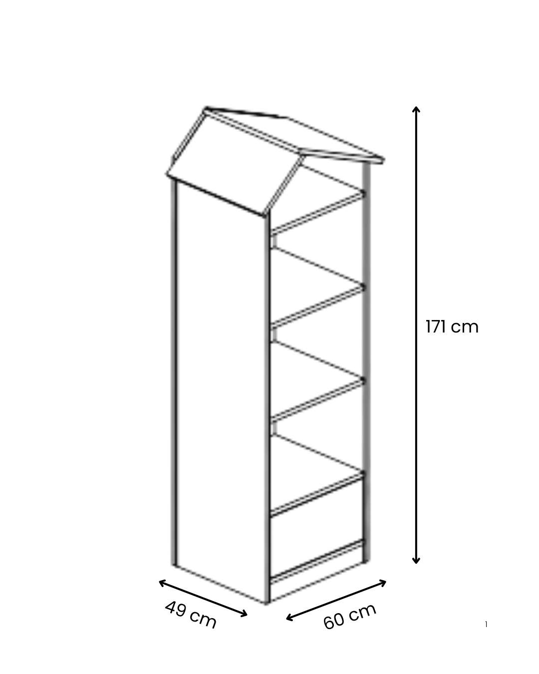 Βιβλιοθήκη 60 × 49 × 171 εκ. Γκρι GR842PRB1103