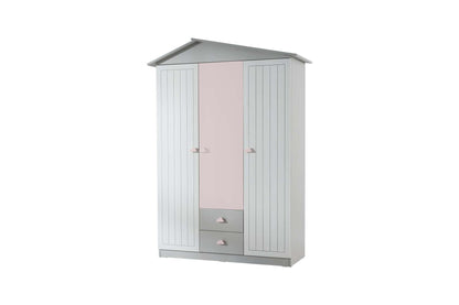 Ντουλάπα 130x204x57 εκ Pink Grey 842PRB1108