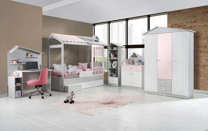 Ντουλάπα 130x204x57 εκ Pink Grey 842PRB1108