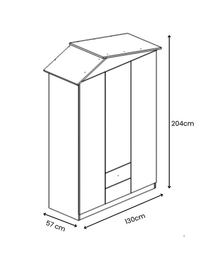 Ντουλάπα 130x204x57 εκ Pink 842PRB1113