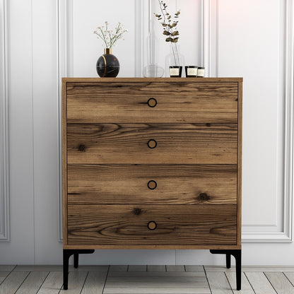 Συρταριέρα Υπνοδωματίου 76εκ σε Καρυδιά Έπιπλο Κρεβατοκάμαρας Μοντέρνος Σχεδιασμός 845HCT1204