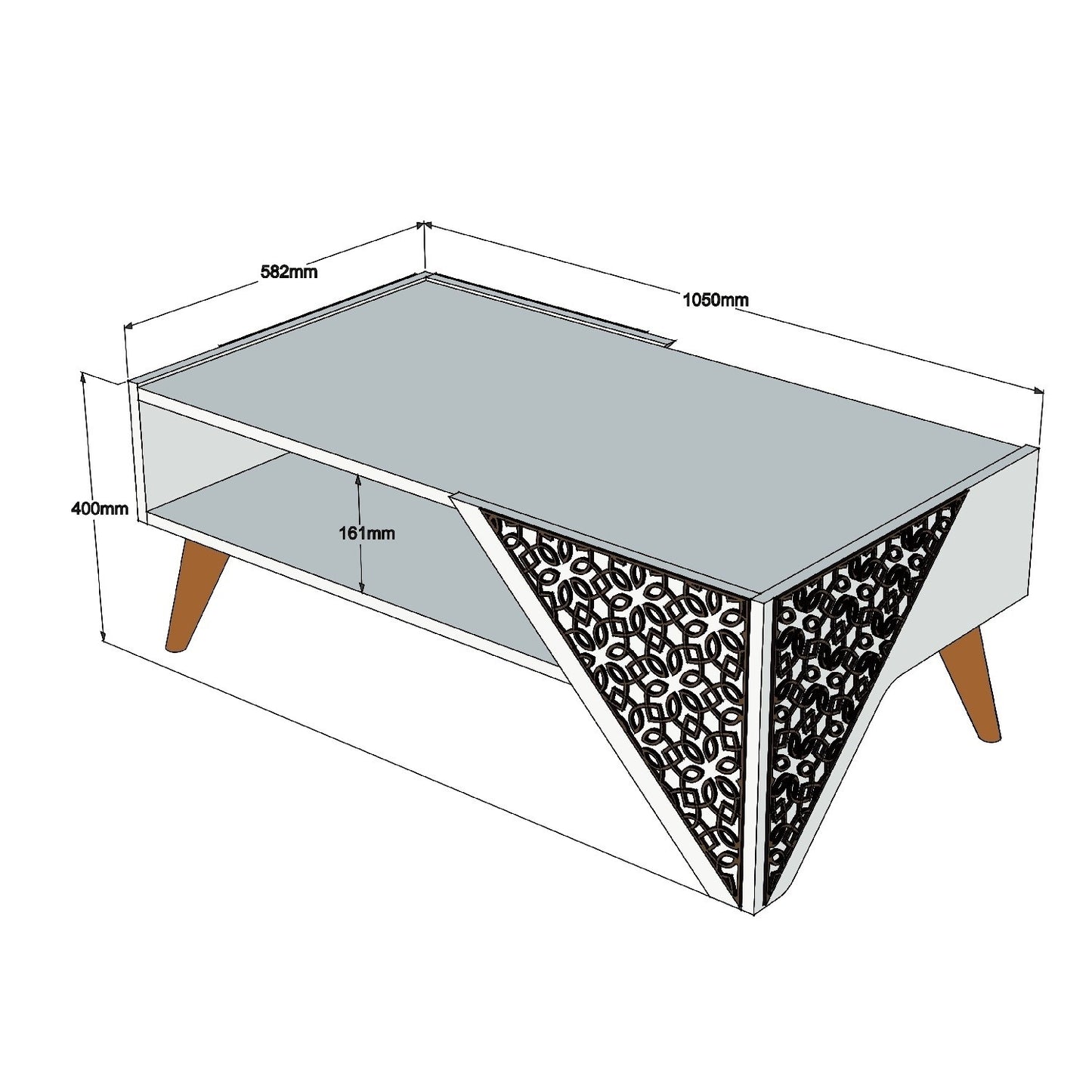 Τραπεζάκι Σαλονιού Καρυδί 105 x 40 x 58 εκ GR845HCT2802