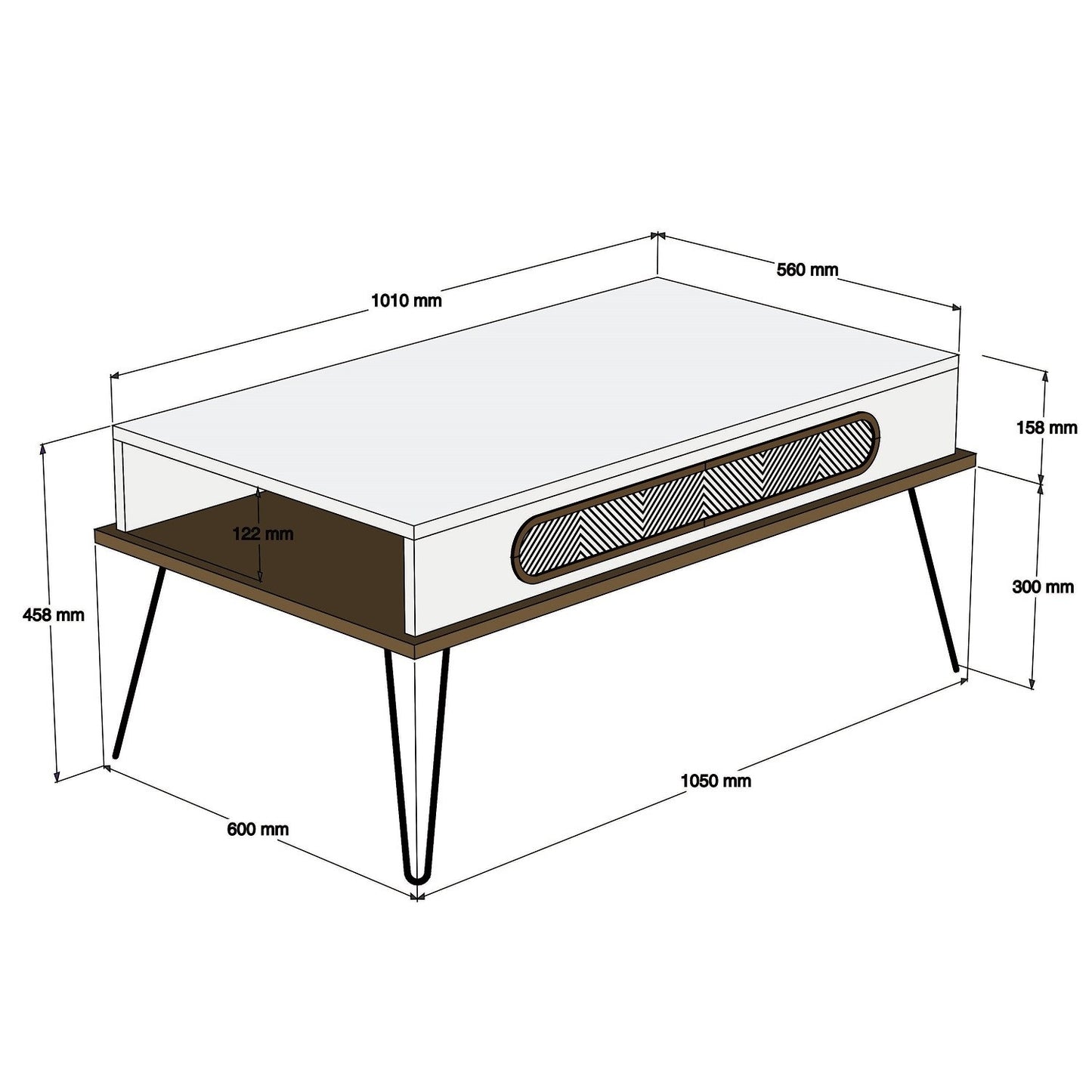 Τραπεζάκι Σαλονιού Καρυδί 105 x 56 x 45,8 εκ GR845HCT2815