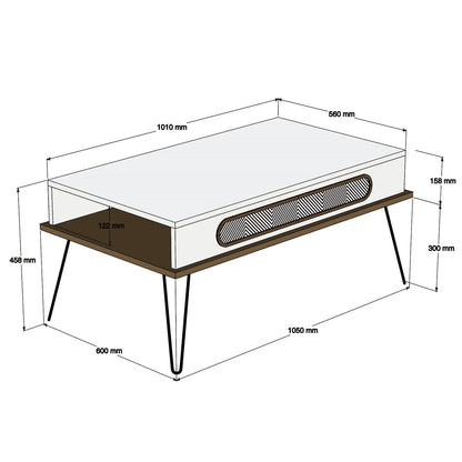 Τραπεζάκι Σαλονιού Κρεμ 105 x 56 x 45,8 εκ GR845HCT2816