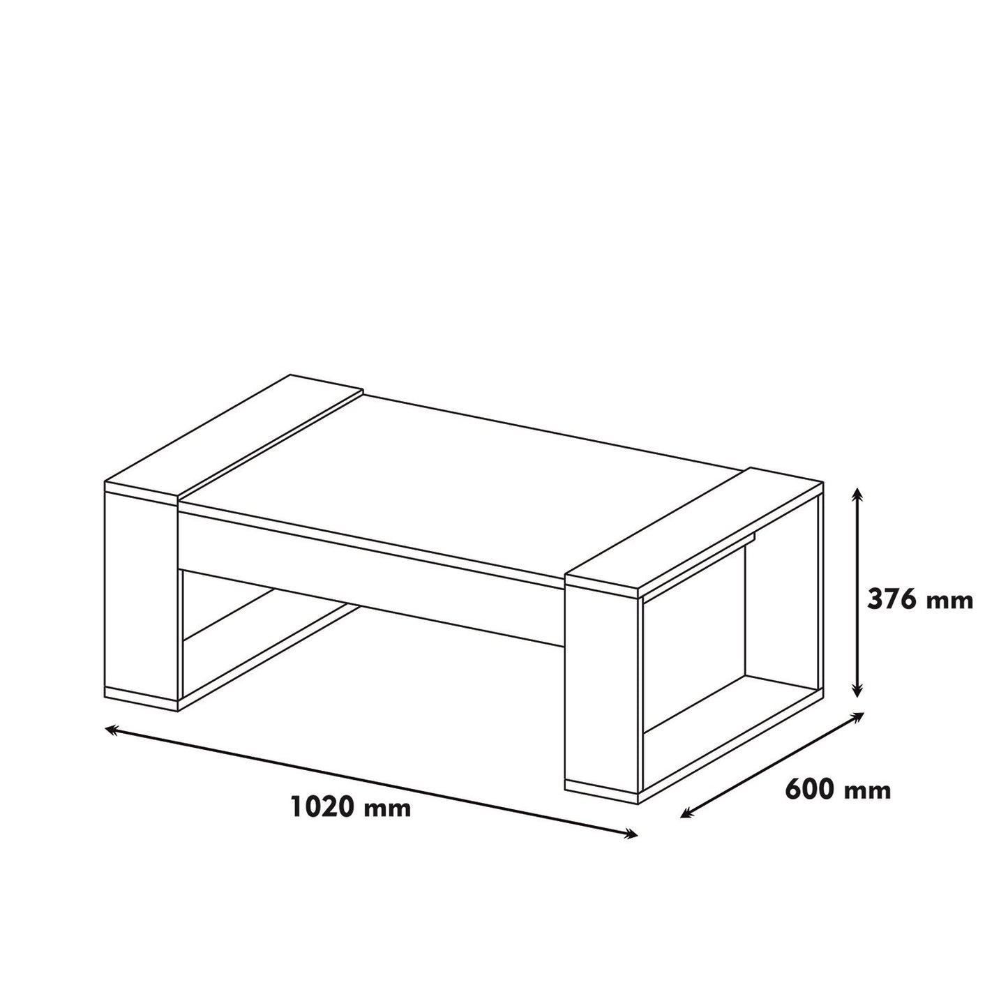Τραπεζάκι Σαλονιού Καρυδί - Κρεμ 102 x 60 x 37,6 εκ GR845HCT2819