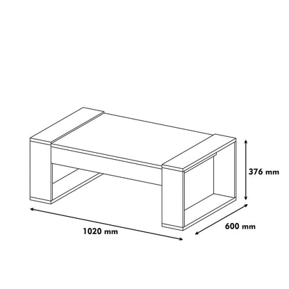 Τραπεζάκι Σαλονιού Καρυδί - Κρεμ 102 x 60 x 37,6 εκ GR845HCT2819