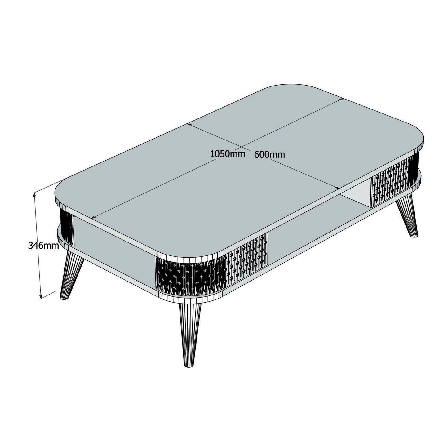 Τραπεζάκι Σαλονιού Καρυδί 105 x 60 x 34,6 εκ GR845HCT2828