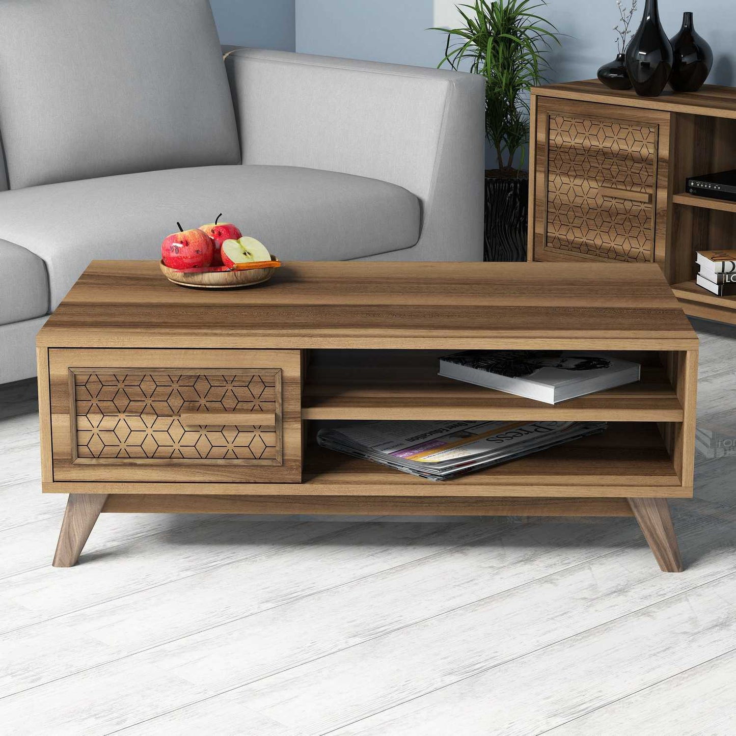 Τραπεζάκι Σαλονιού Καρυδί 105 x 60 x 38,2 εκ GR845HCT2833