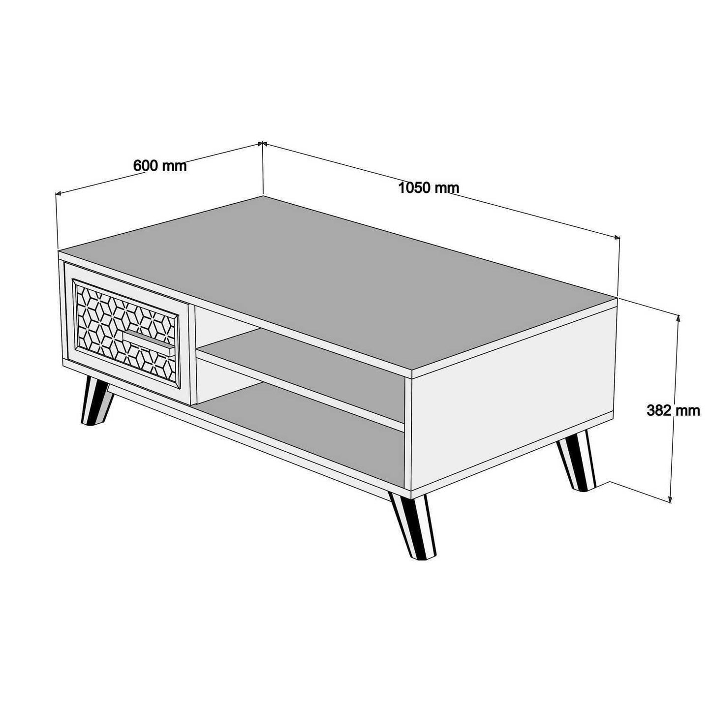Τραπεζάκι Σαλονιού Καρυδί 105 x 60 x 38,2 εκ GR845HCT2833