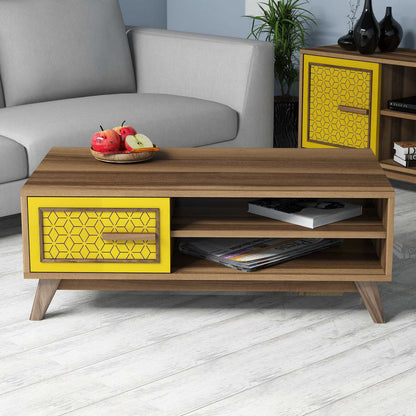 Τραπεζάκι Σαλονιού Καρυδί - Yellow 105 x 60 x 38,2 εκ GR845HCT2836