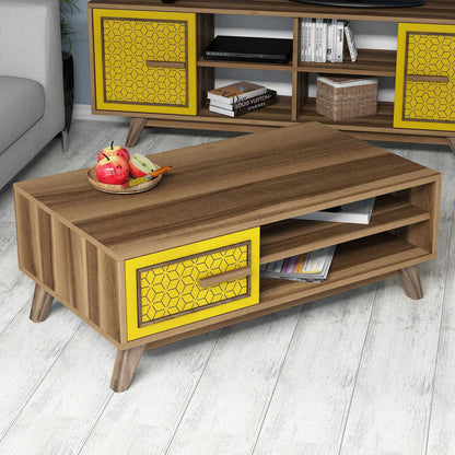 Τραπεζάκι Σαλονιού Καρυδί - Yellow 105 x 60 x 38,2 εκ GR845HCT2836
