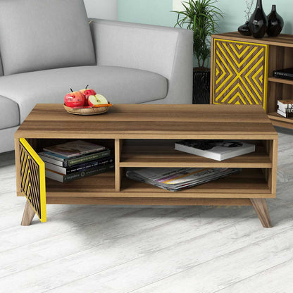 Τραπεζάκι Σαλονιού Καρυδί - Yellow 105 x 60 x 38,2 εκ GR845HCT2841