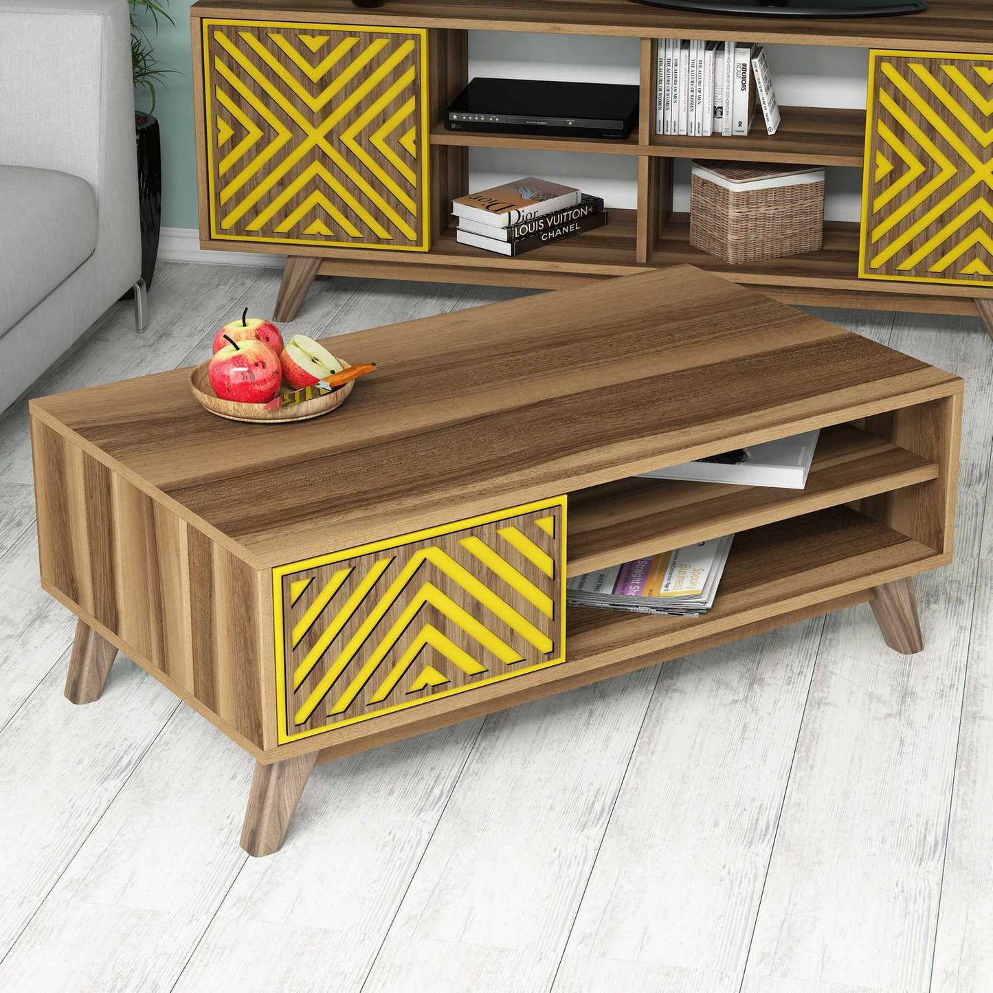 Τραπεζάκι Σαλονιού Καρυδί - Yellow 105 x 60 x 38,2 εκ GR845HCT2841