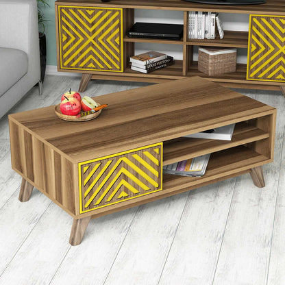 Τραπεζάκι Σαλονιού Καρυδί - Yellow 105 x 60 x 38,2 εκ GR845HCT2841