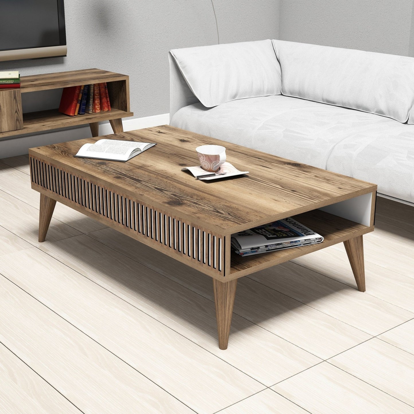 Τραπεζάκι Σαλονιού Καρυδί 105 x 60 x 34,6 εκ GR845HCT2852