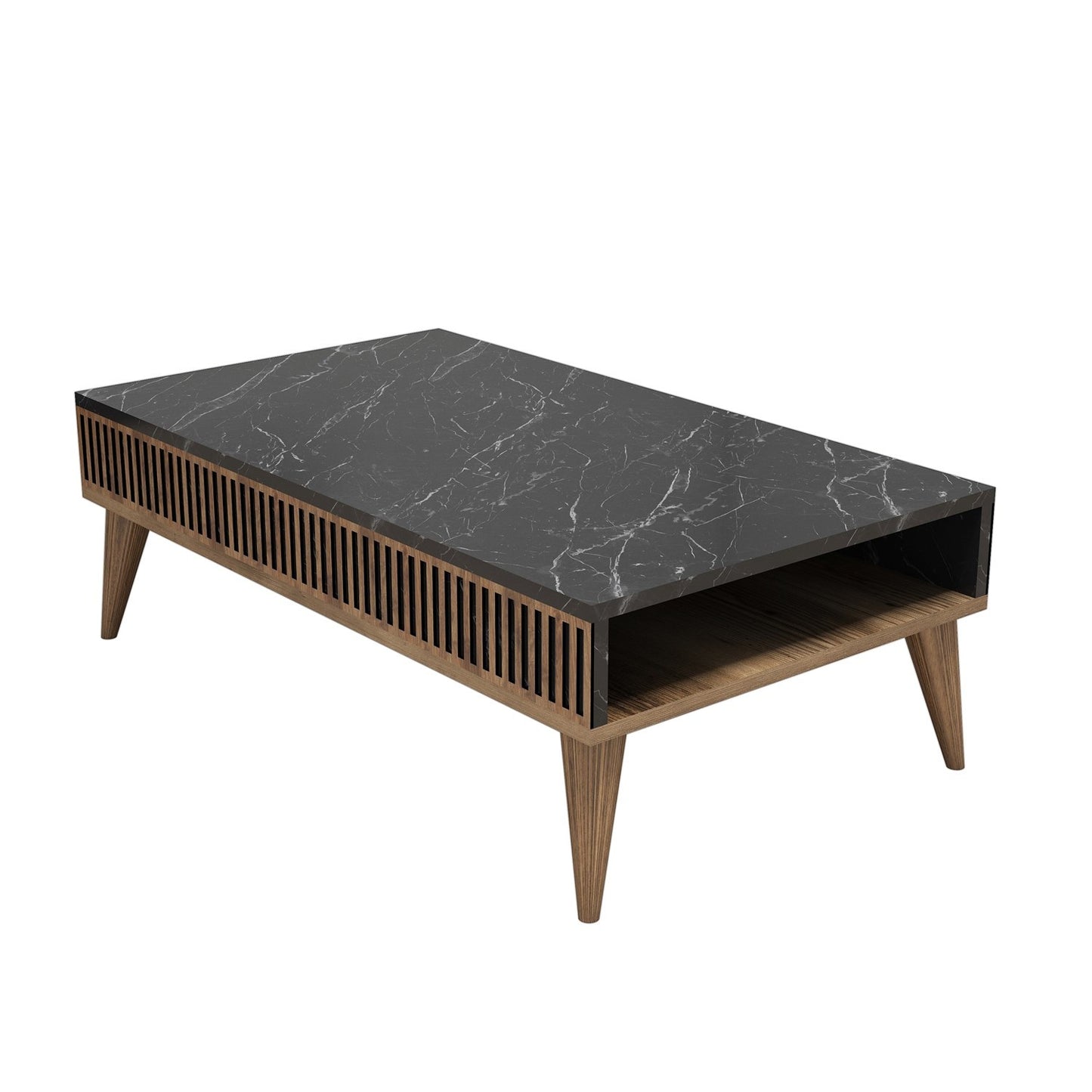 Τραπεζάκι Σαλονιού Καρυδί - Μαύρο 105 x 60 x 34,6 εκ GR845HCT2853