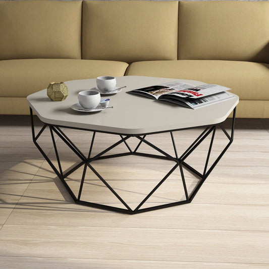 Τραπεζάκι Σαλονιού Κρεμ 90 x 90 x 38 εκ GR845HCT2857