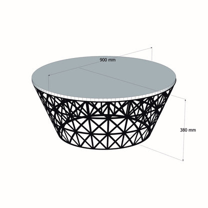 Τραπεζάκι Σαλονιού Μαύρο 90 x 90 x 38 εκ GR845HCT2861
