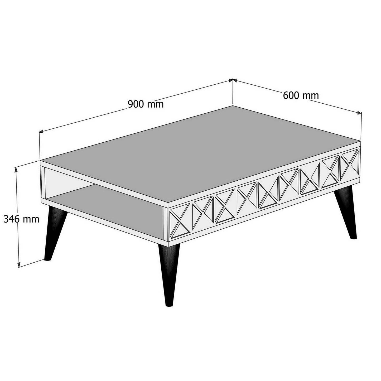 Τραπεζάκι Σαλονιού Λευκό 90 x 60 x 34,6 εκ GR845HCT2868