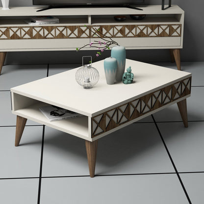 Τραπεζάκι Σαλονιού Κρεμ 90 x 60 x 34,6 εκ GR845HCT2869