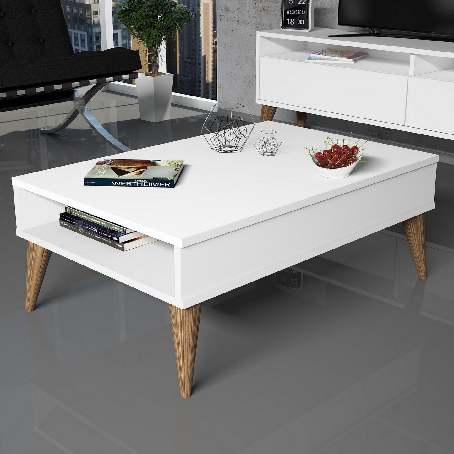 Τραπεζάκι Σαλονιού Λευκό 90 x 60 x 34,6 εκ GR845HCT2872