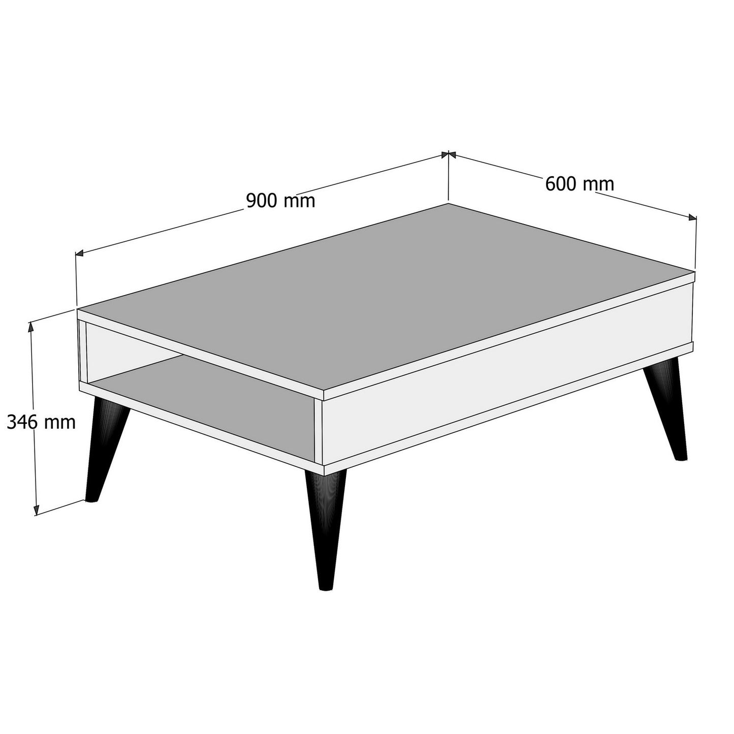 Τραπεζάκι Σαλονιού Λευκό 90 x 60 x 34,6 εκ GR845HCT2872