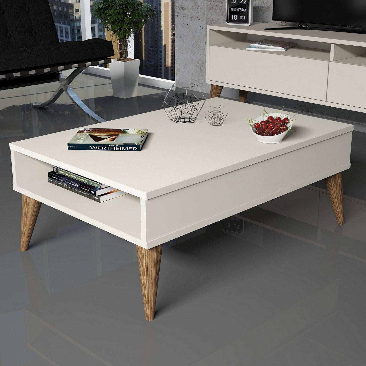 Τραπεζάκι Σαλονιού Κρεμ 90 x 60 x 34,6 εκ GR845HCT2873