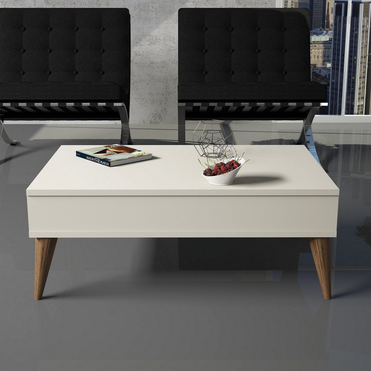 Τραπεζάκι Σαλονιού Κρεμ 90 x 60 x 34,6 εκ GR845HCT2873