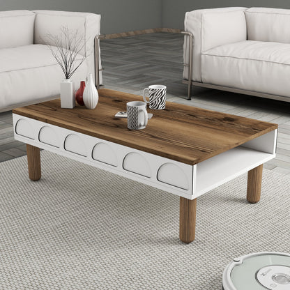 Τραπεζάκι Σαλονιού Λευκό 180 x 60 x 35,6 εκ GR845HCT2889