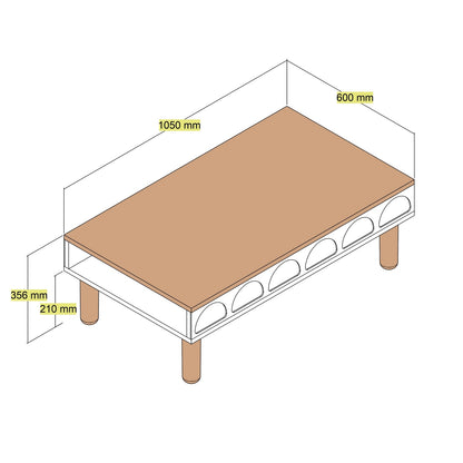 Τραπεζάκι Σαλονιού Λευκό 180 x 60 x 35,6 εκ GR845HCT2889