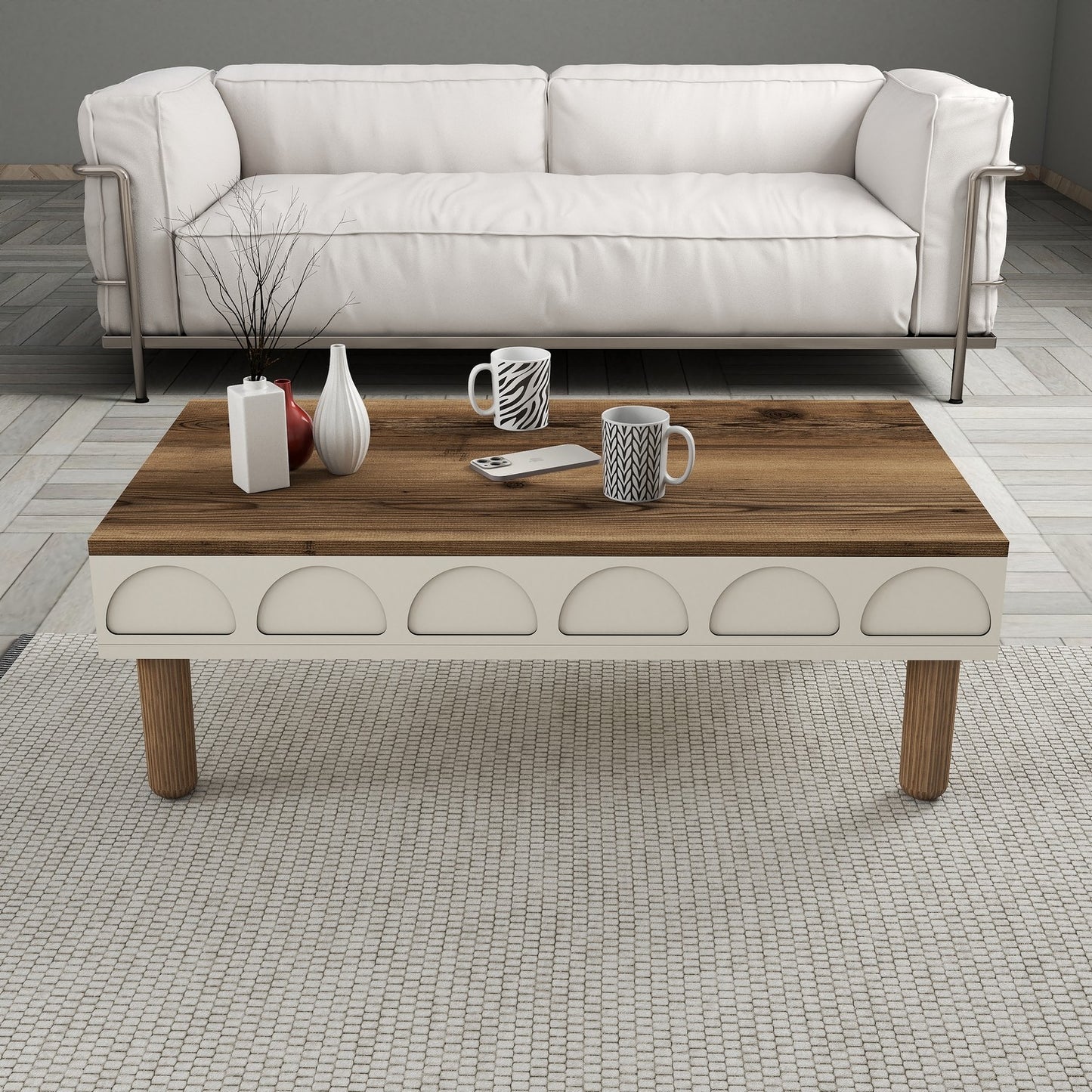 Τραπεζάκι Σαλονιού Κρεμ 180 x 60 x 35,6 εκ GR845HCT2890