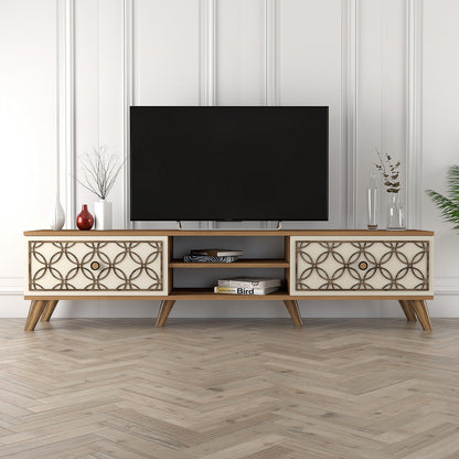 Έπιπλο Τηλεόρασης TV Βάση Σύνθεση Καρυδί Κρεμ | 845HCT3010