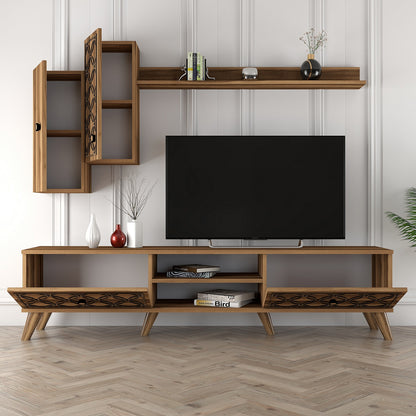 Έπιπλο Τηλεόρασης TV Βάση Σύνθεση Καρυδί | 845HCT3012
