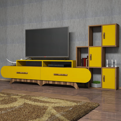 Έπιπλο Τηλεόρασης TV Βάση Σύνθεση Καρυδί Yellow | 845HCT3036