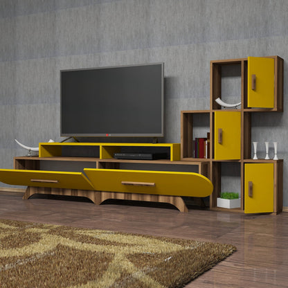 Έπιπλο Τηλεόρασης TV Βάση Σύνθεση Καρυδί Yellow | 845HCT3036