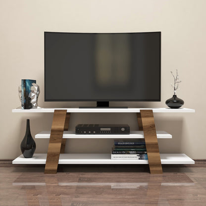 Έπιπλο Τηλεόρασης TV Βάση Σύνθεση Καρυδί Λευκό | 845HCT3038