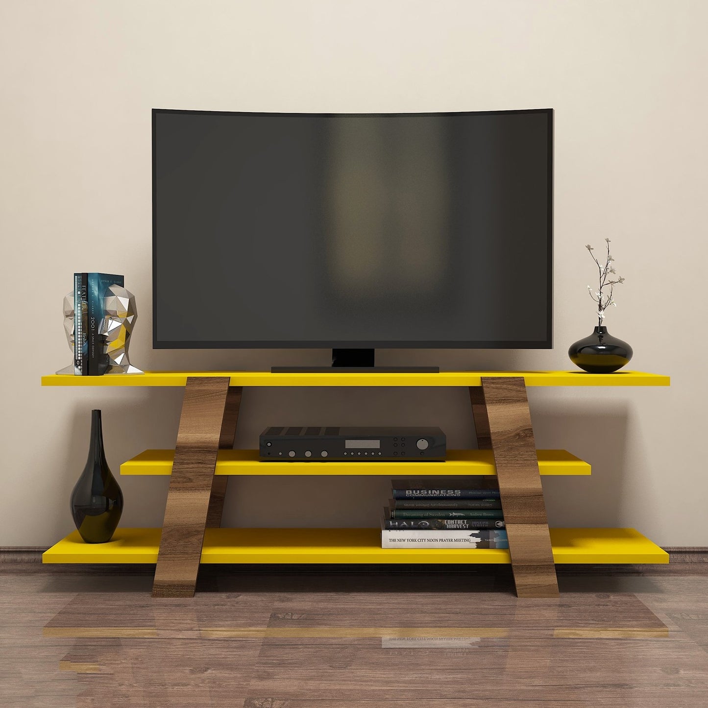 Έπιπλο Τηλεόρασης TV Βάση Σύνθεση Καρυδί Yellow | 845HCT3040
