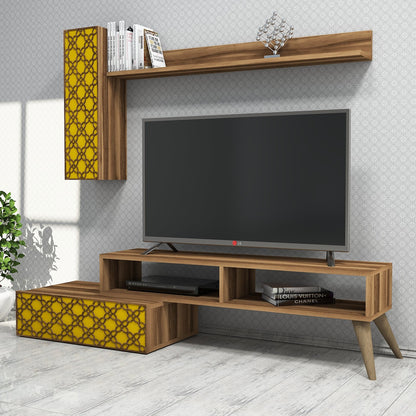 Έπιπλο Τηλεόρασης TV Βάση Σύνθεση Καρυδί Yellow | 845HCT3048